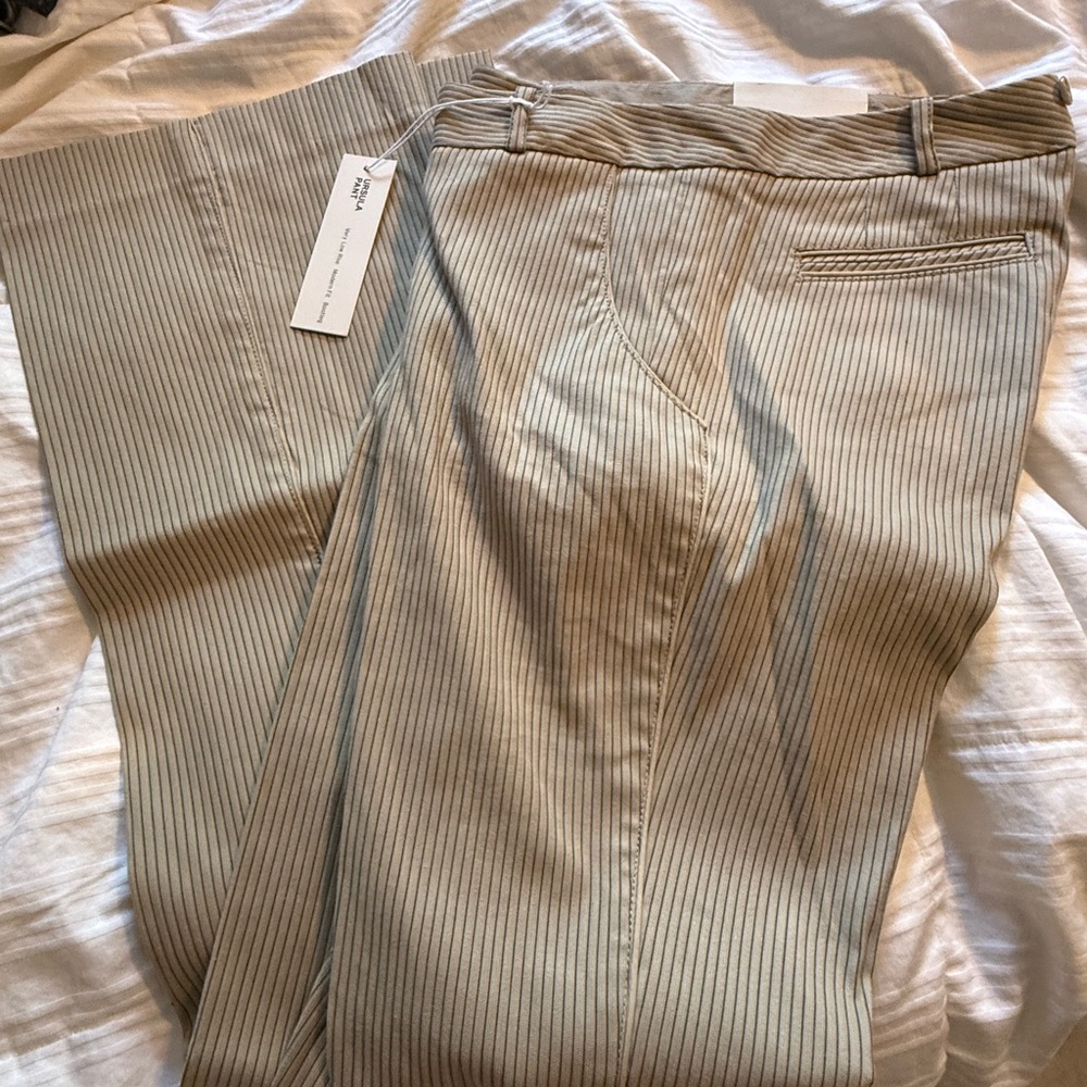 Club Monaco Men's Beige Striped Dress Pants